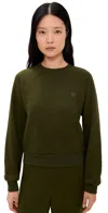 Éterne French Terry Shrunken Raglan Sweatshirt Moss In Green