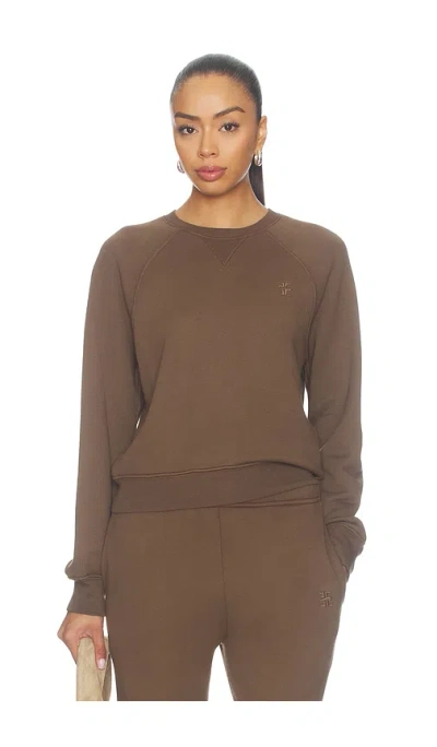 Éterne French Terry Shrunken V-stitch Raglan In Brown