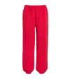 Éterne Embroidered Cotton And Modal-blend Jersey Tapered Track Pants In Red