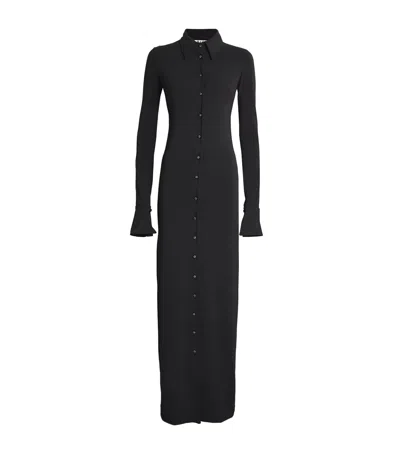 Éterne Georgia Maxi Shirt Dress In Black