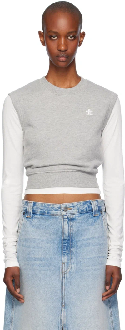 Éterne Gray Sleeveless Crewneck Top In Heather Grey