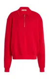 Éterne Half-zip Cotton-modal Sweatshirt In Red
