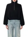 Éterne Cropped Cotton-blend Half-zip Sweatshirt
