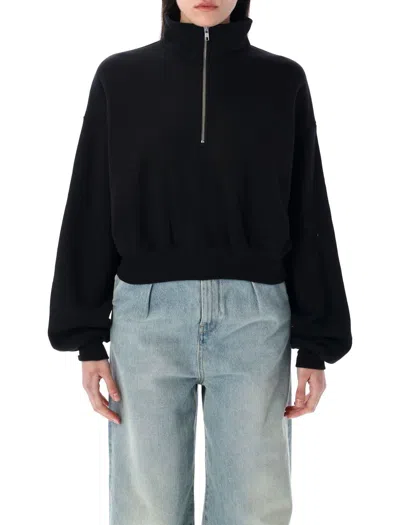 ÉTERNE ETERNE HALF-ZIP CROPPED SWEATSHIRT