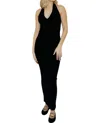 Éterne Halter Knit Backless Maxi Dress In Black