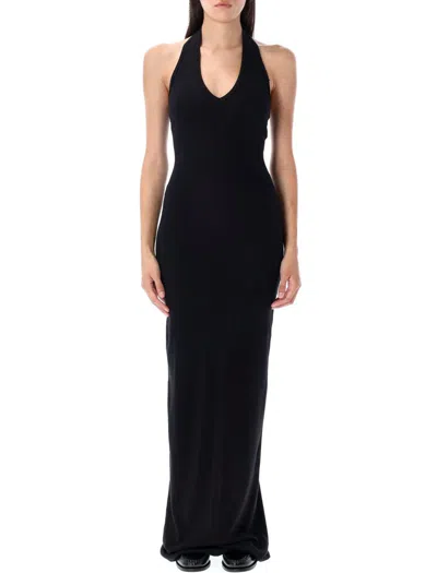 Éterne Eterne Halter Neck Long Dress In Blue