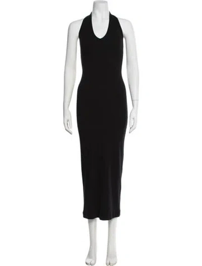 Pre-owned Éterne Halterneck Long Dress In Black