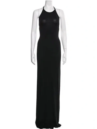 Pre-owned Éterne Halterneck Long Dress In Black