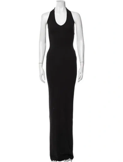 Pre-owned Éterne Halterneck Long Dress In Black
