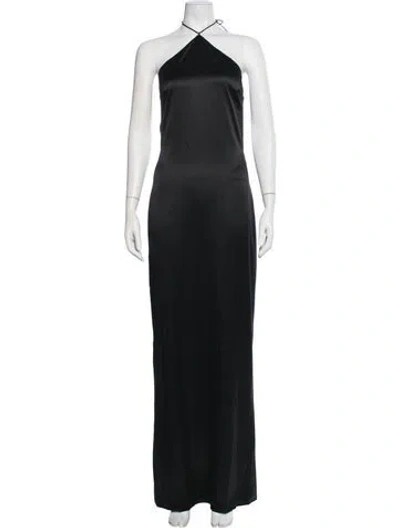 Pre-owned Éterne Halterneck Long Dress In Black