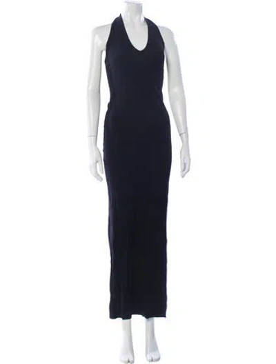 Pre-owned Éterne Halterneck Long Dress In Blue