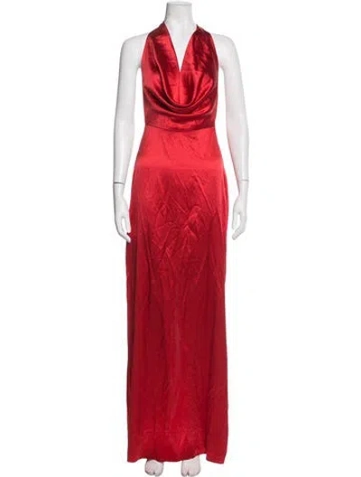 Pre-owned Éterne Halterneck Long Dress In Red