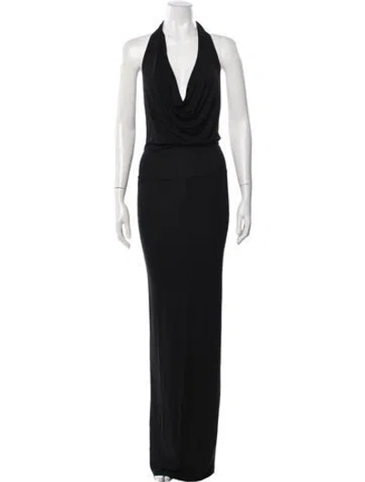 Pre-owned Éterne Halterneck Long Dress W/ Tags In Black