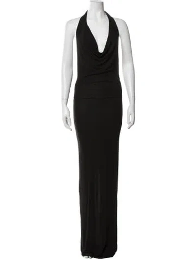 Pre-owned Éterne Halterneck Long Dress W/ Tags In Black