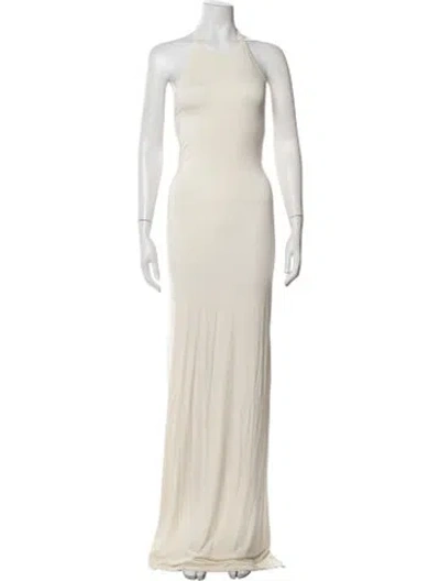 Pre-owned Éterne Halterneck Long Dress W/ Tags In Neutrals