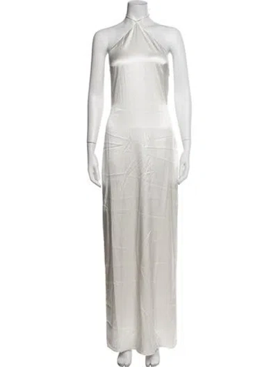 Pre-owned Éterne Halterneck Long Dress In White