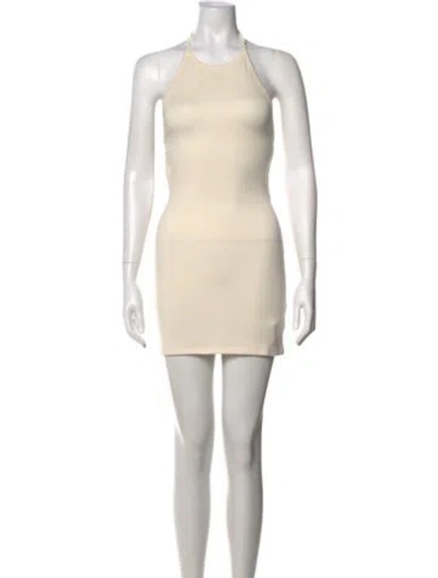 Pre-owned Éterne Halterneck Mini Dress In Neutrals