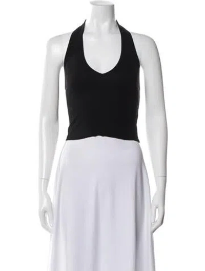Pre-owned Éterne Halterneck Sleeveless Crop Top In White