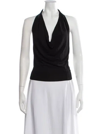 Pre-owned Éterne Halterneck Sleeveless Top In Black