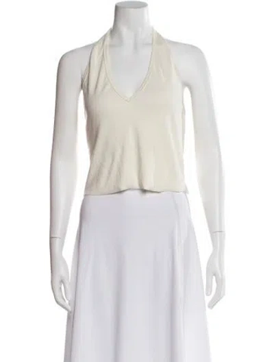 Pre-owned Éterne Halterneck Sleeveless Top In Neutral