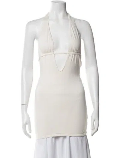 Pre-owned Éterne Halterneck Sleeveless Top In Neutrals