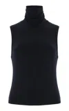 Éterne Harlow Modal Turtleneck Tank Top In Black