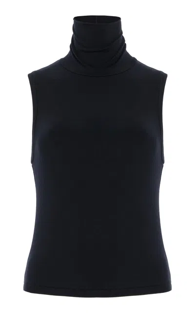 Éterne Harlow Modal Turtleneck Tank Top In Black