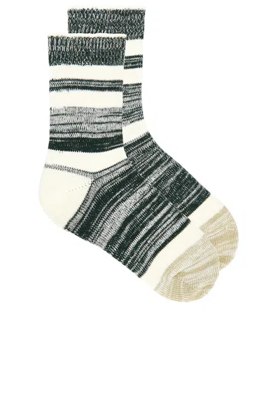 Éterne Heather Stripe Sock In Forest