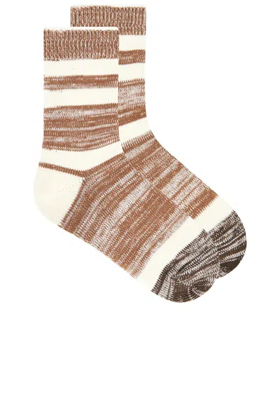Éterne Heather Stripe Sock In Mushroom