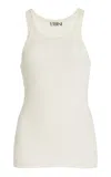ÉTERNE HIGH-NECK FITTED JERSEY TANK TOP