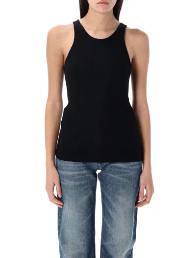 Éterne Eterne High Neck Fitted Tank In Black