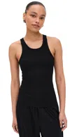 Éterne Fitted Cotton-blend Jersey Tank Top In Black