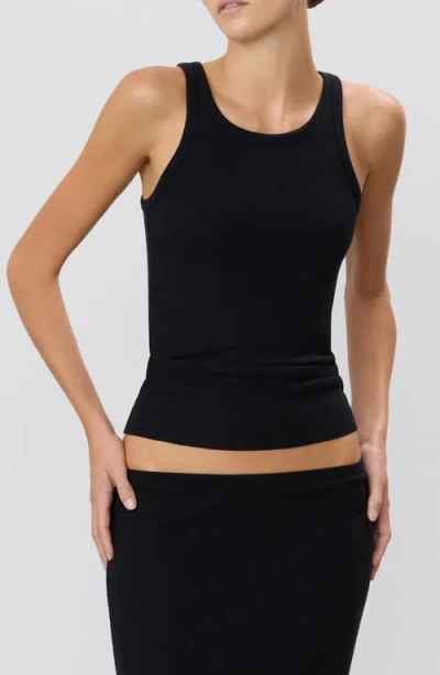 Éterne Eterne High Neck Fitted Tank In Black