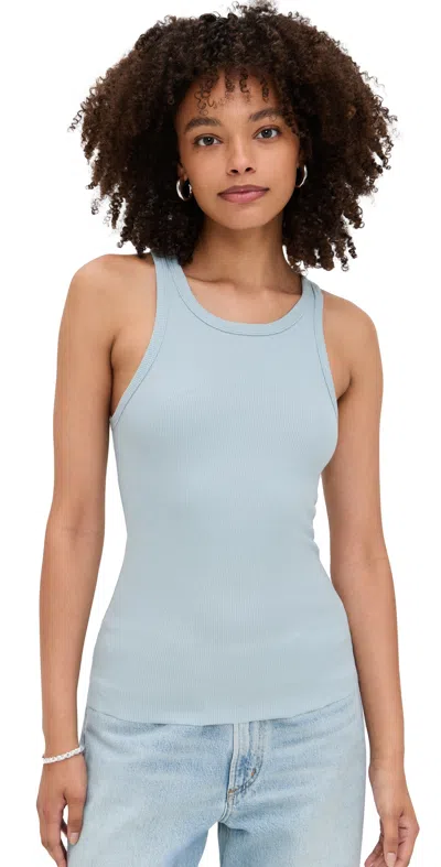 Éterne High Neck Fitted Tank Dusty Blue