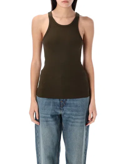 Éterne Ribbed Stretch-cotton And Modal-blend Tank In Green