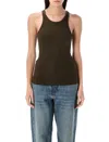 Éterne Ribbed Stretch-cotton And Modal-blend Tank In Green