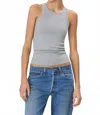Éterne High Neck Fitted Tank In Grey In Gray
