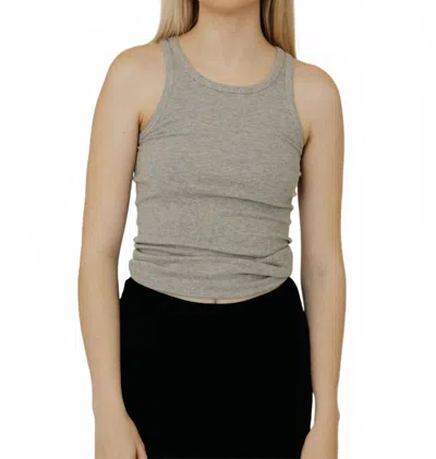 Éterne High Neck Fitted Tank In Heather Grey In Gray