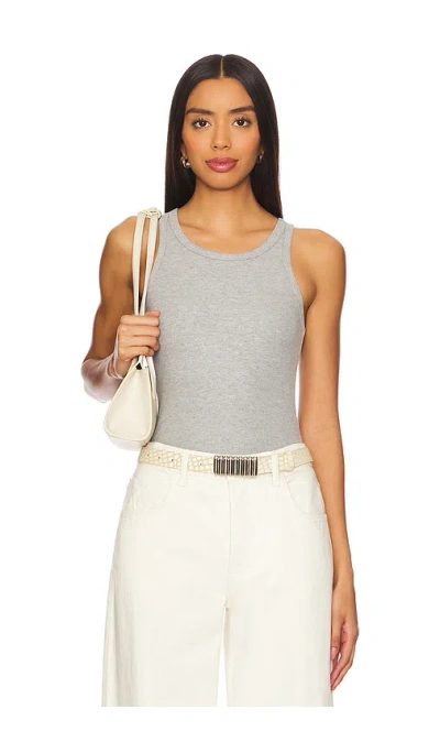 Éterne High Neck Fitted Tank Top In Gray