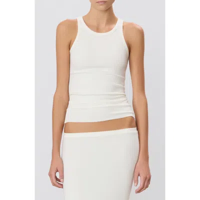 Éterne Eterne High Neck Ribbed Tank In Cream