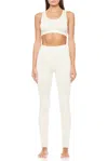 Éterne Soft Jersey High Rise Leggings In Cream In White