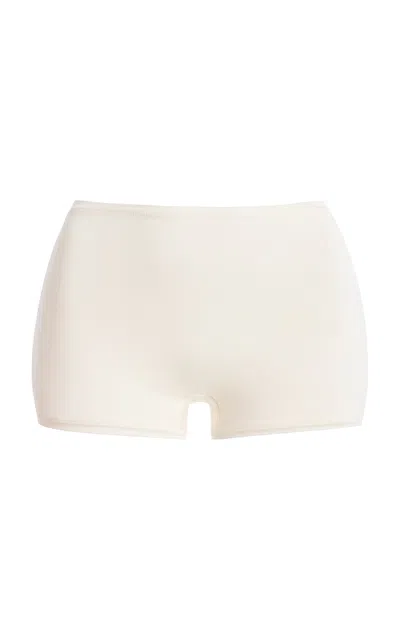 Éterne High-waisted Jersey Boy Shorts In White