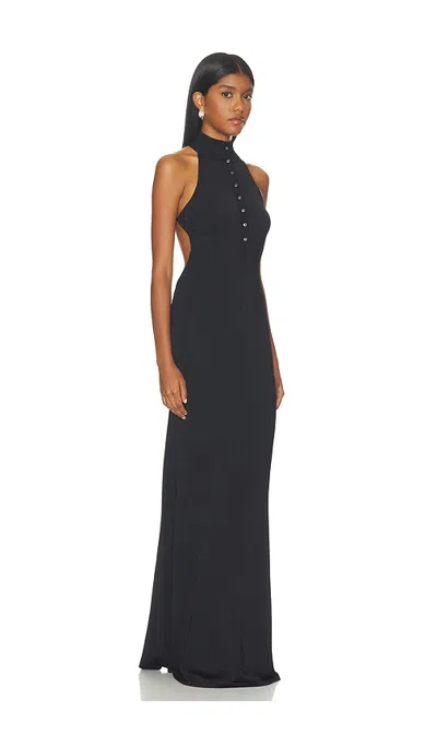 Éterne Irina Viscose Knit Maxi Dress In Black