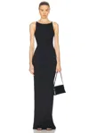 Éterne Iris Ribbed Stretch-cotton And Modal-blend Jersey Maxi Dress In Black