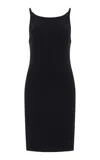 Éterne Iris Ribbed Jersey Mini Dress In Black