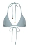 Éterne Isla Triangle Bikini Top In Blue