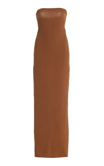 Éterne Jersey Maxi Tube Dress In Brown