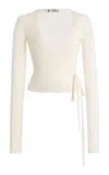 Éterne Jersey Wrap Top In White