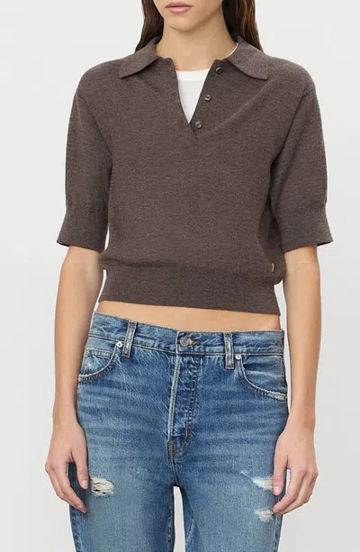 Éterne Eterne Journ Cashmere Blend Polo Sweater In Mushroom