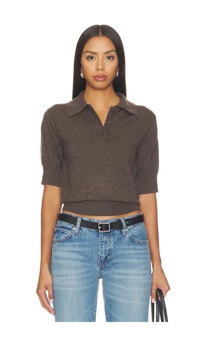 Éterne Journey Cashmere Jersey Short Sleeve Top In Mushroom